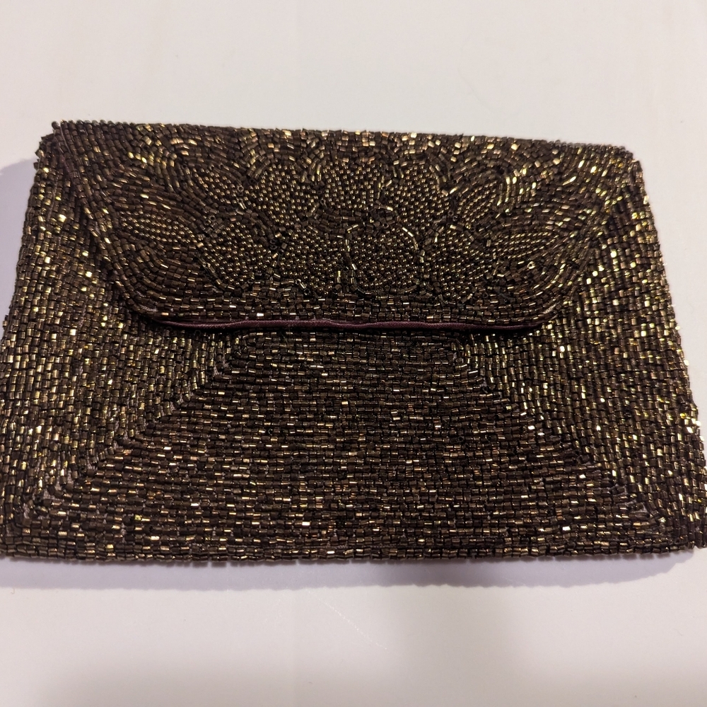 Richere Bag Vintage Beaded Clutch Gold Snap New Years Eve Holiday Vintage Japan - Picture 9 of 9